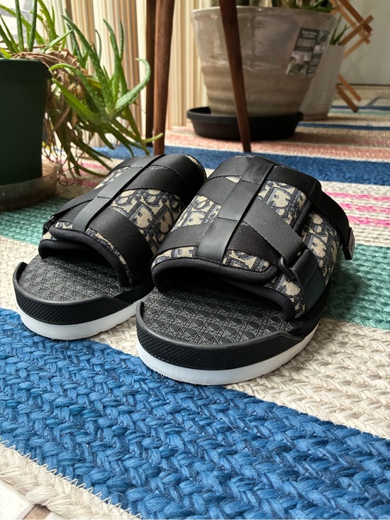 Dior Shoes - Dior Alpha Oblique Jacquard Sandals Black Beige Women’s EU 42 Italy 🇮🇹